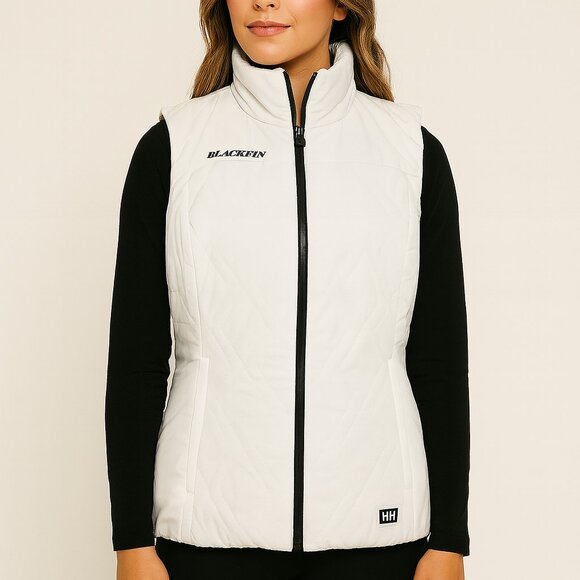 Helly Hansen Jackets & Blazers - Helly Hansen Quilted Blackfin Vest Women’s XL White Full Zip Gorpcore Athleisure